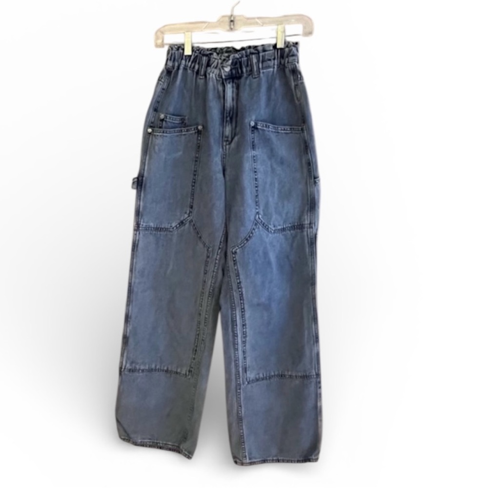 BDG‎ Urban Outfitters Carpenter High Rise Wide Leg Light Wash Size XS